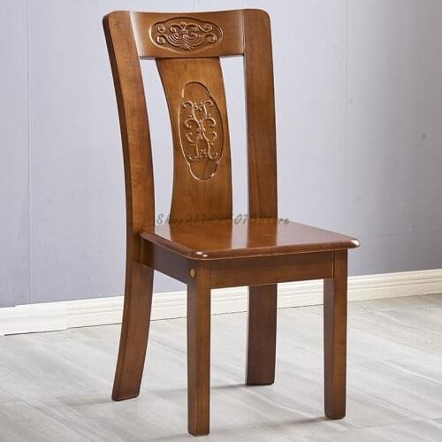 Solid Wood Dining Chair Backrest Home Retro Thickened Chinese Style Stool All Solid Wood Restaurant Hotel Dining Table And Chair