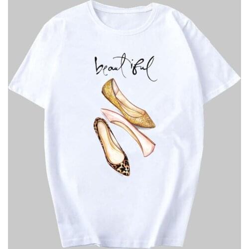2021 Top Shoes Women T-shirts Casual Harajuku Shoe Printed Tee Summer Female T shirt Short Sleeve T shirt For Women Clothing