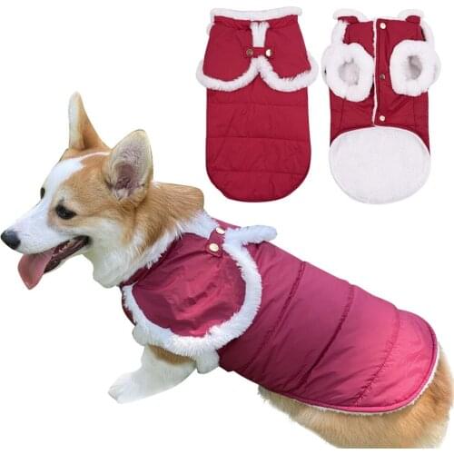 Winter Clothes for Dogs Waterproof White Fur Cute Dog Jacket Warm Cape for Small Big Dogs Soft Padded Pet Coat Dachshund Yorkies
