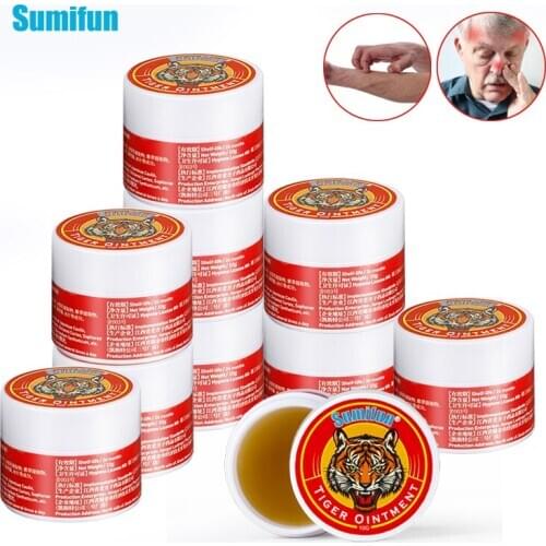 Sumifun 10Pcs Red Tiger Balm Cream Cooling Oil Headache Dizziness Stuffy Nose Relief Arthritis Muscle Medical Tiger Ointment