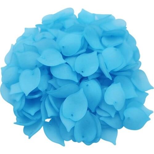 100 Pcs Transparent Petal Leaf Handing Craft Acrylic DIY Accessories For Jewelry Making Candy Color Necklace Bracelet Pendant