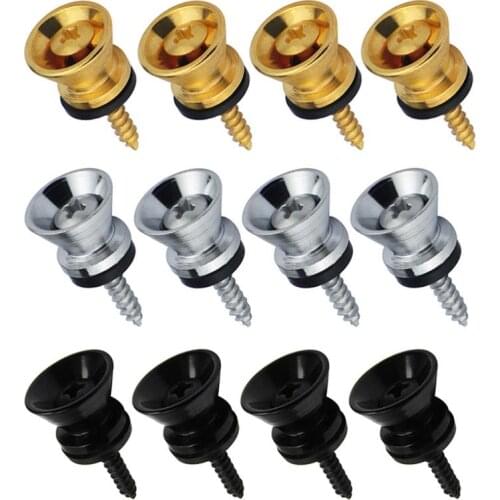 NEW 12pcs Metal Guitar Strap Buttons Strap Locks End Pins Chrome/Black/Gold Colors for Guitar Accessories