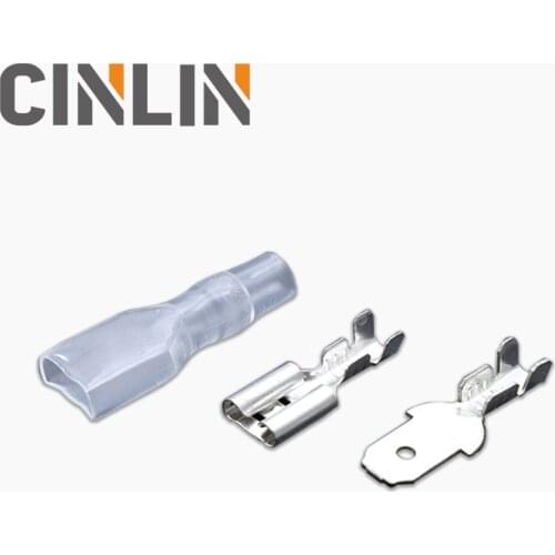 2.8/4.8/6.3mm Male/Female Spade Crimp Terminals Crimping Electrical Insulating Sleeve Wire Wrap Connector & Insulation Sheath