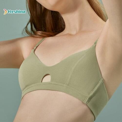 2020 Summer Girls Underwear Womens Rimless Bra Cotton New French Gathered Bra Womens Thin Cup Bra Bra