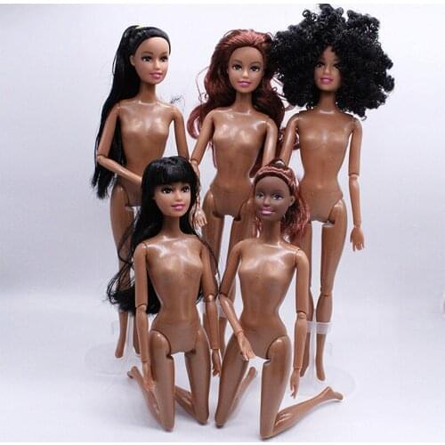 30cm African Doll 11Movable Joints 1/6 Black Doll DIY Naked Body Pretend Toy Doll Accessories