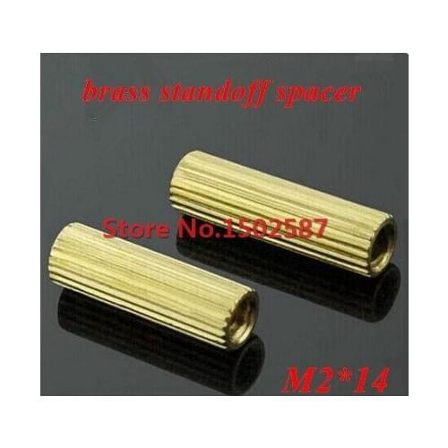 300 Pieces M2*14 Brass Standoff Spacer Double-pass Column M2 Female x M2 Female 14mm