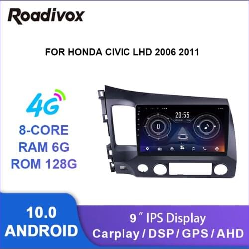 9" android 10.0 car radio video gps navigation player for honda CIVIC LHD 2006 2011 multimedia autoradio stereo head unit