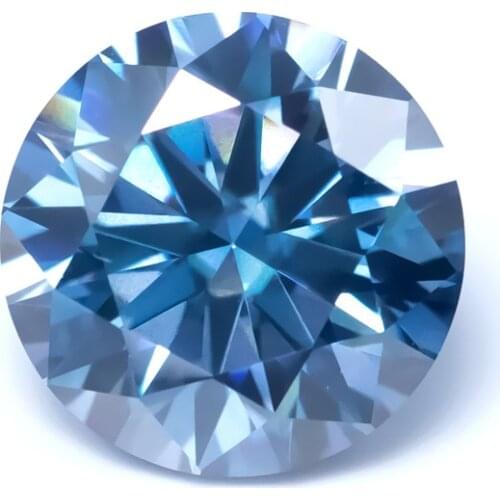 Royal Blue Moissanite Loose Diamonds Cleaness VVS Passed Diamond Test Loose Moissanite Jewelry Making Diamond Jewelry 6.5mm 1ct