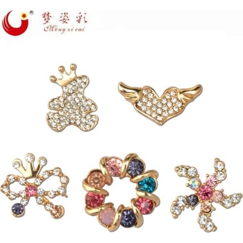 1 Set/5 Pcs Colorful Crystal Bear Heart Brooches Pins Badge Collar Brosh Sun Flower Brooches for Girls Women Wedding Jewelry