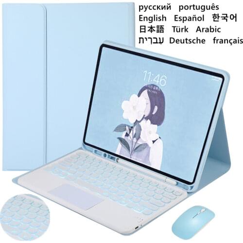 For Teclado Galaxy Tab S6 Lite Keyboard Case for Samsung S6 Lite Russian Spanish Hebrew Portugese Tablet Backlit Keyboard Cover