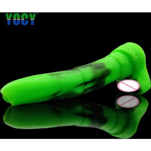 YOCY Colorful Butt Plug Animal Dildo For Anal Elephant Fake Penis Silicone Female Sex Toys For Men 9 inch dildo Insertable