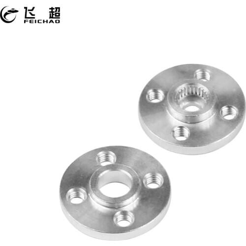 FEICHAO 1Pair Metal Steering Gear Disc Stent 25T Servo Arm Round Type for 15kg/20kg Robots Dual-axle Digital Steering Gear