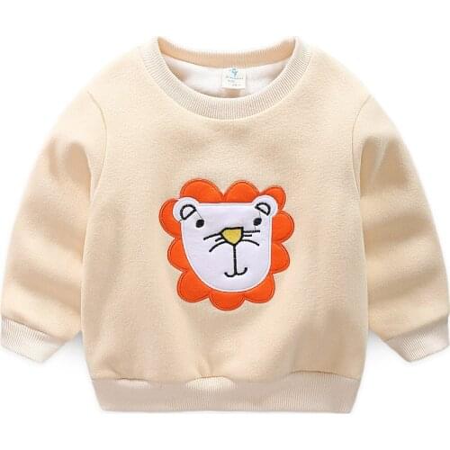 Fleece Thickening Kids Clothes Boys 2-6 Girls Spring Fall Sweatshirts Warm Childrens Clothes