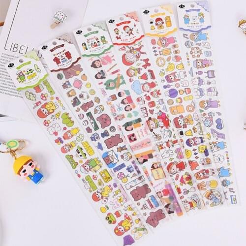 Planner Sticker Cartoon Girl Adhesive Stationery DIY Scrapbook Journal Washi Stickers Student Decor Collage Material Stickers