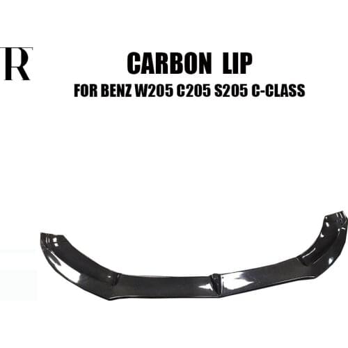 Carbon Fiber Front Bumper Lip for Benz W205 C205 S205 C180 C200 C300 C43 with Amg Package Sedan & Coupe 2015 - 2018