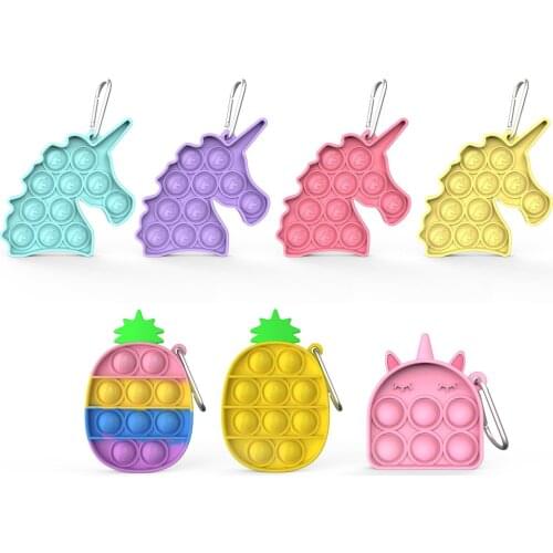 Interesting Mini Unicorn Antistress Fidget Toys Keychain Creative Decompress The Key Chain Adult Kid Stress Reliever Fidget Toys