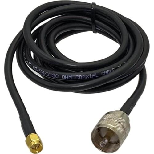 1Pcs RG58 Cable UHF PL259 Male Plug to SMA Male Plug Connector RF Coaxial Jumper Pigtail Straight 6inch~50M