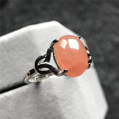 11x8mm Top Natural Red Rhodochrosite Ring Jewelry For Woman Man Argentina Oval Beads Silver Crystal Stone Adjustable Ring AAAAA