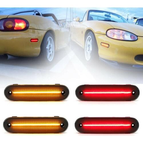 Smoked LED Side Marker Light Signal Lamp For Mazda NA NB Miata Mx-5 Amber&Red Driver Corner/Park Lamp 4pcs