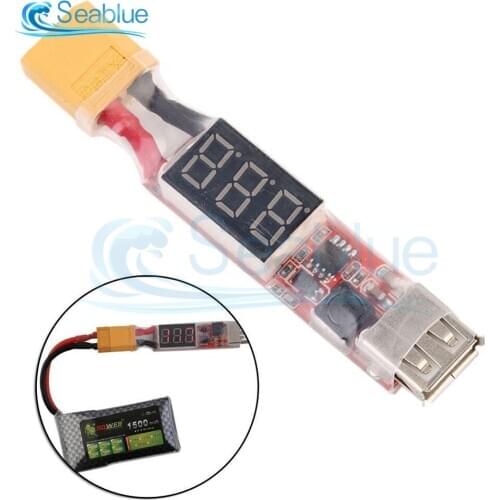 2S-6S Lipo battery XT60 to USB Converter T Plug Mobile Phone Charger Adapter With LED Digital Display