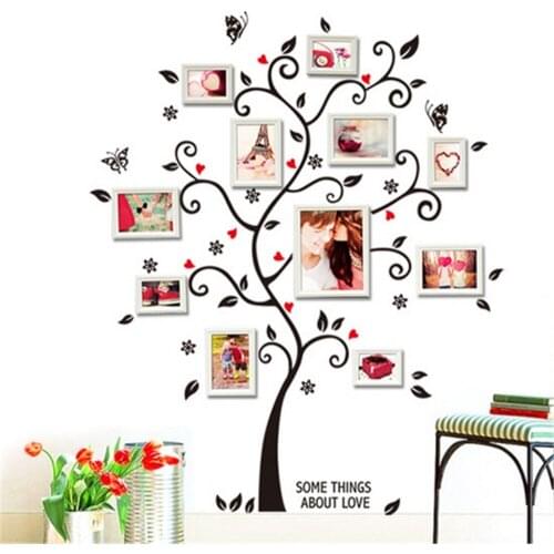 Fashion Family Photos Frame Tree Wall Stickers Home Decor Living Room Bedroom Decals מדבקות קיר לחדר ילדים