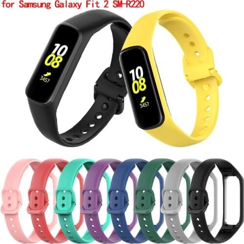 Soft Silicone Strap for Samsung Galaxy Fit 2 SM-R220 Bracelet Replacement sport Watch band for Samsung Galaxy Fit2 R220 Correa