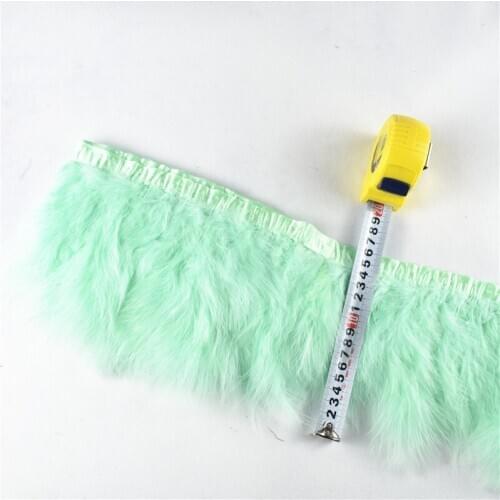 Mint Green 2Yard/lot Natural Marabou Feather Trims Fringe 6-8inch Turkey Feathers for Crafts Ribbon Boa Wedding Decoration Plume