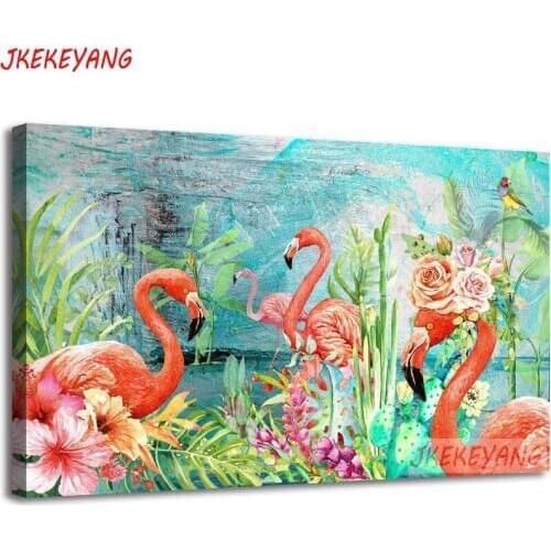 Wall Art Pictures 5D Diy diamond painting Flamingo Diamond Mosaic sale Rhinestone Embroidery cross stitch Y3600