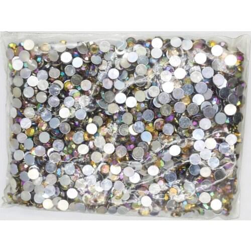 Mid Coffee AB Color 1.5~10mm Flat Back Round Acrylic Rhinestones Beads / Stones ,3D Acrylic Nail Art / Garment Decoration