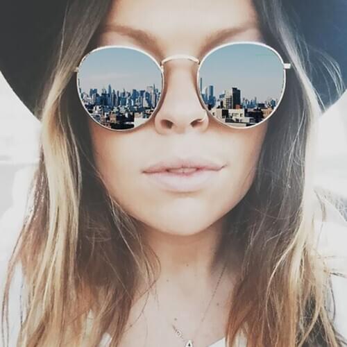 Luxury vintage Mirror 2021 Brand Designer Sunglasses Women/Men Classic Round Outdoor Sun Glasses UV400 Oculos De Sol Gafas E147