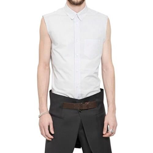 S-4XL ! 2016 New Gd male summer sleeveless shirt fashion slim casual male shirt mens clothing plus size singer costumes