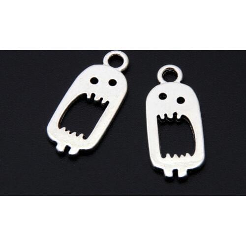 50pcs Silver Color Lovely Monster Devil Charms Cartoon Characters Pendant Jewelry Making DIY Handmade Craft Accessories A3375