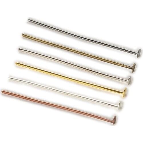 14-60mm Golden/Silver/Bronze Flat Head Pins Jewelry Findings For Necklace Charm Earrings Jewelry Making DIY Accessories