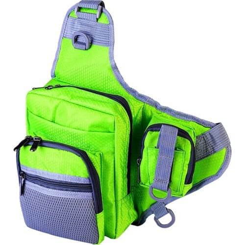 Fishing Tackle Bag Shoulder Fishing Wheels Line Baits Hook Chest Bag Crossbody Messenger Sling Bags Outdoor Sports Hiking Travel