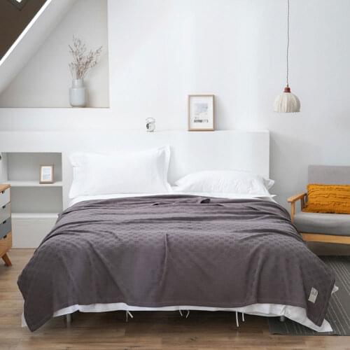 Svetanya 3D Dark Grey Geometric Nordic Knitted Winter Thick Quilted Thread Blanket Throws Cotton Full Queen Sheets Bedspread