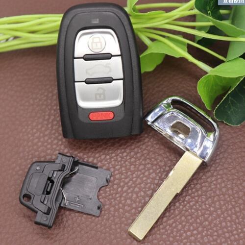DAKATU 3+1 4 Button Replacement Smart Remote Key Shell Case Fob for AUDI A3 A4 A5 A6 A8 Quattro Q5 Q7 A6 A8 Remote Shell