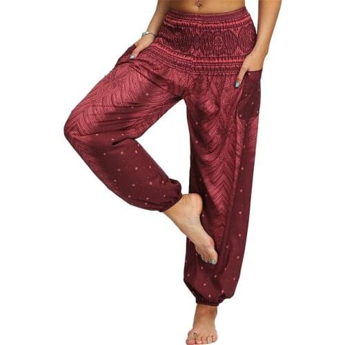 2021 Women Harem Pants Hippie Bohemian Pants,Gypsy Yoga Pant ,Casual Baggy Boho Harem Pants