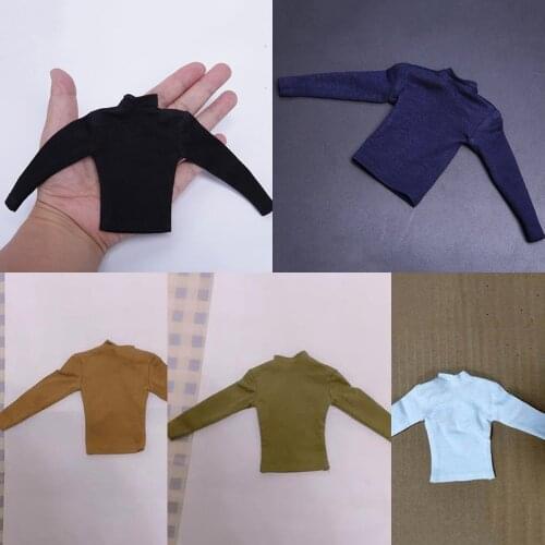 1/6 Scale Male Figure Clothes Accessory Black Mens Long Sleeve T-shirt Top Clothes For 1/6 Scale 12inch Action Figure Clothing
