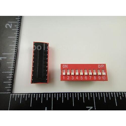 10pcs 10P 10 Position DIP Switch 2.54mm Pitch 2 Row 20 Pin DIP Switch