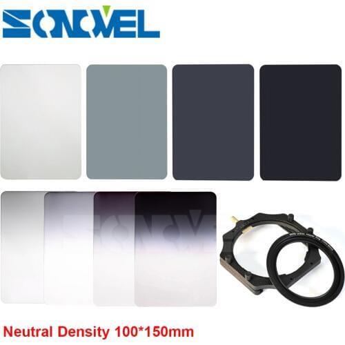 100mm x 145mm Graduated ND2 ND4 ND8 ND16 Neutral Density 100*150mm Graduated Square Filter+Filter Holder for Lee Cokin Z series