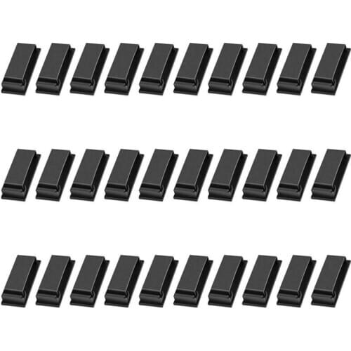 30 pcs. Cable Clips Cable Clamps Black, Desk Cable Holder Self - adhesive & Cable Hinges Cable Management Charging Cable Managem