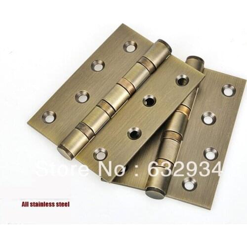 4" STAINLESS STEEL FOUR BALL BEARING FLAT HEAD DOOR HINGES