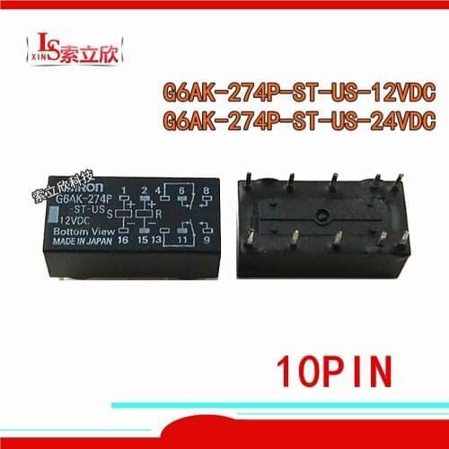 5PCS/lot 100%Original New Relay G6AK-274P-ST-US-12VDC G6AK-274P-ST-US G6AK-274P-ST-US-24VDC G6AK 274P ST US DC12 24V 8PIN