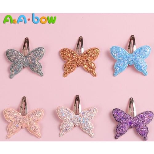 6pcs/lot Butterfly Snap for Baby Girl Hair Clips Lovely Bow Hair Barrettes for Kids Cute Hairpins Styling Hair Accessories