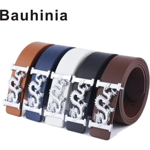 Bauhinia brand new wild youth unisex 110CM belt zinc alloy buckle head decorative belt student pants belt buckle