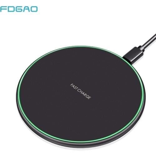FDGAO 15W QI Wireless Charger Pad Fast Charging For Iphone 12 11 Pro XS MAX XR X 8 Samsung S21 S20 S10 S9 Phone Charging Station