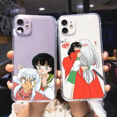 Phone Case Transparent for IPhone 11 12 Mini Pro XS MAX 8 7 6 6S Plus X SE2020 XR Hot Japan Anime Inuyasha Higurash Cover Coque