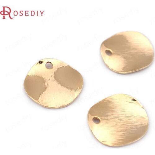 F381)20 pieces 12mm thickness 0.5mm 24K Gold Color Brass Striped Wave Round Disk Charms High Quality Findings Accessories