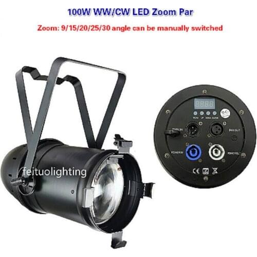 Hot Sale In Japan Zoom Led Par 64 LED 100W COB Light Fixture Led Zoom Par Warm or Cool White DMX Stage Theatre Light Black