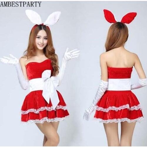 Hot 2017 New year clothes Christmas Costumes Sexy Red Christmas Dress Cosplay Santa Claus Costumes Adults Uniform AMBESTPARTY